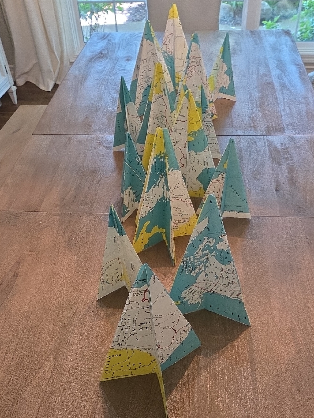 Travel Themed Party Decorations Made From Maps